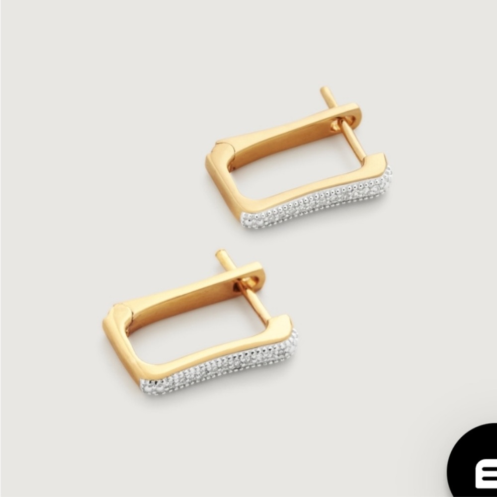 Monica Vinader Alta Capture Diamond Huggie earrings